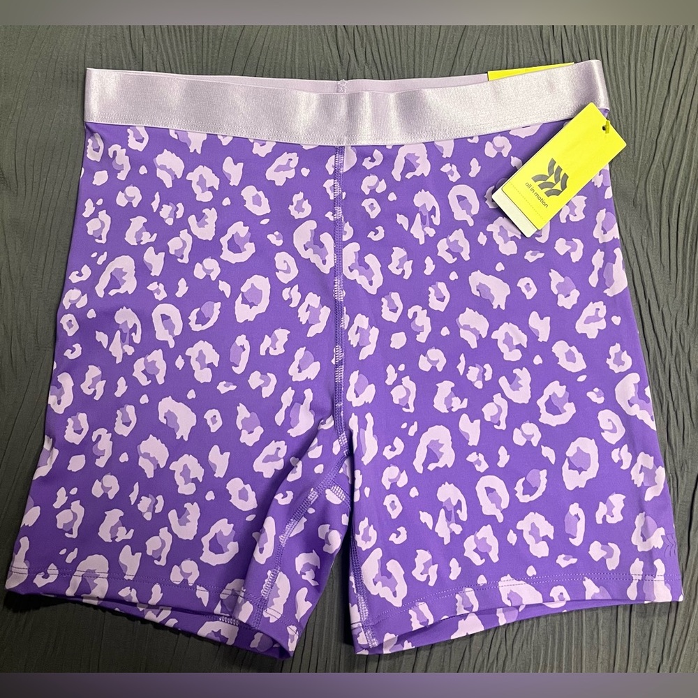 High-Rise Leopard Print Biker Shorts